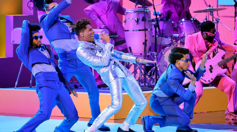 A Representation of “Family and Freedom”: Inside Jon Batiste’s Grammys 2022 Red Carpet and Performance Looks