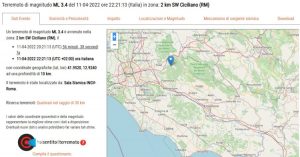 Terremoto di magnitudo 3.4 a Ciciliano, in provincia di Roma. I vigili del fuoco: “Non risultano segnalazioni di danni”