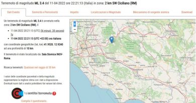 Terremoto di magnitudo 3.4 a Ciciliano, in provincia di Roma. I vigili del fuoco: “Non risultano segnalazioni di danni”