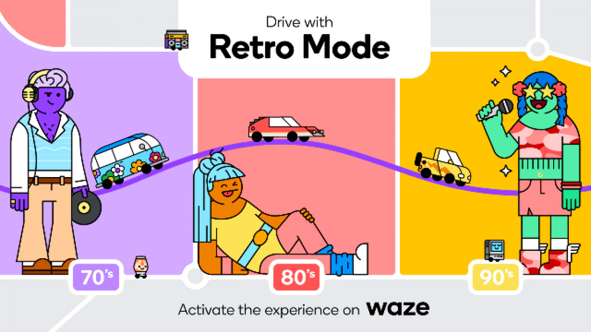 Waze guarda al passato: arrivano Mood e icone ispirate agli anni ’70, ’80 e ’90