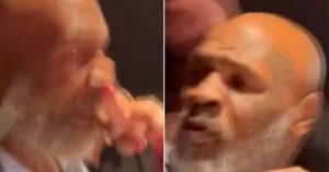 Donna infila per sbaglio un dito nel naso di Mike Tyson: l’ex pugile reagisce così – VIDEO