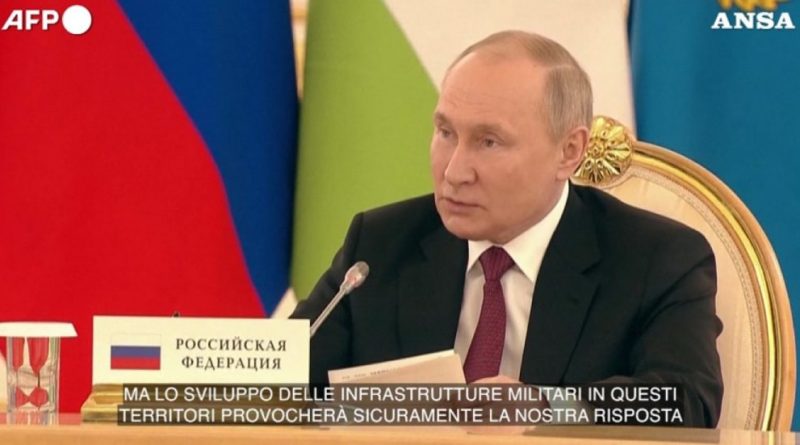 Nato, Putin: “Ingresso di Finlandia e Svezia? Espansione di infrastrutture militari in questi territori provocherà una risposta”