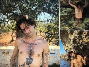 Damiano dei Måneskin sotto il sole di Puglia infiamma i fan: le foto scattate dalla fidanzata Giorgia Soleri