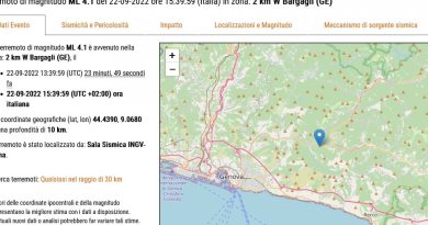 Genova, forte scossa di terremoto avvertita in tutta la provincia: epiucentro a Bargagli