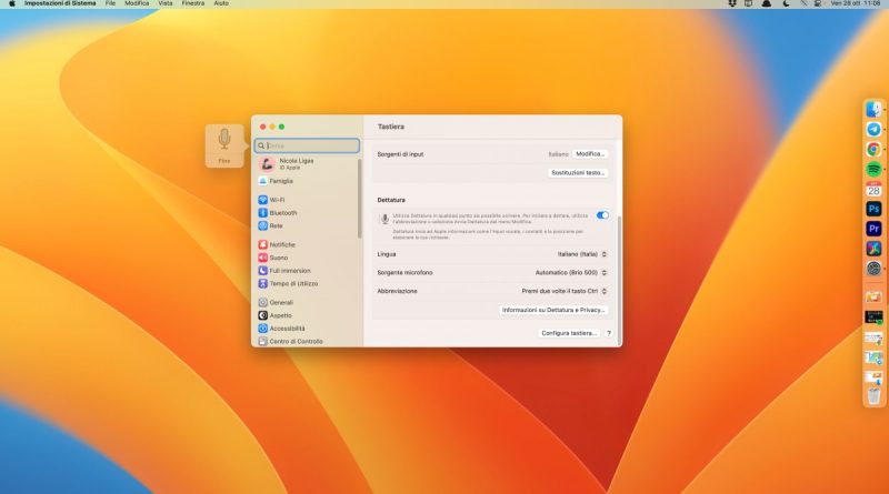 Come avviare la dettatura vocale sul Mac