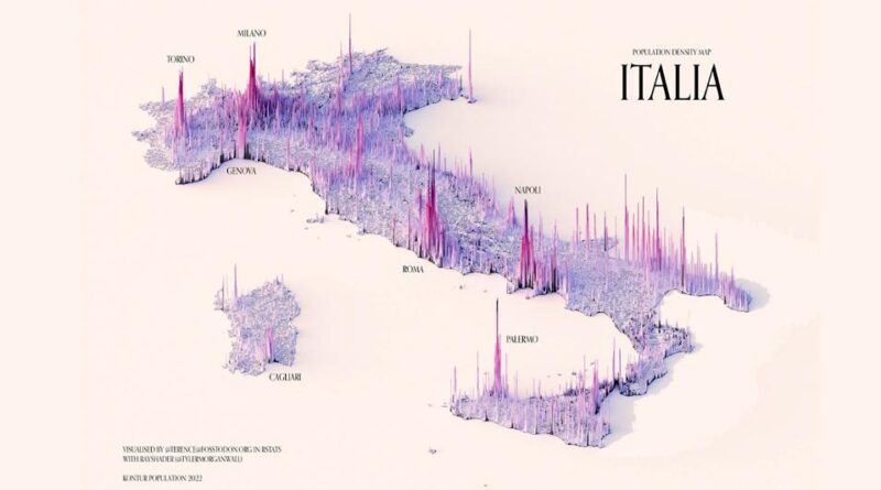Dove si concentrano gli italiani? Una mappa dell’Italia così, non l’avete mai vista