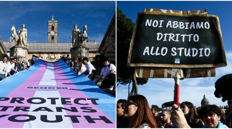 Giovani trans in corteo a Roma: “Abbiamo diritto a studiare con la nostra identità”. In migliaia sfilano nel centro della Capitale