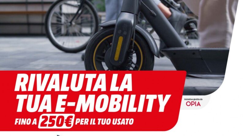 Volantino MediaWorld fino al 24 maggio: rimborsi speciali per bici e monopattini elettrici