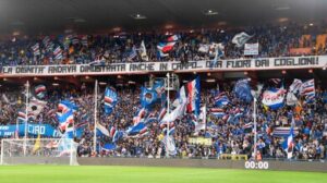 Sampdoria in B, striscione di protesta contro l’Empoli: “Fuori dai c…”