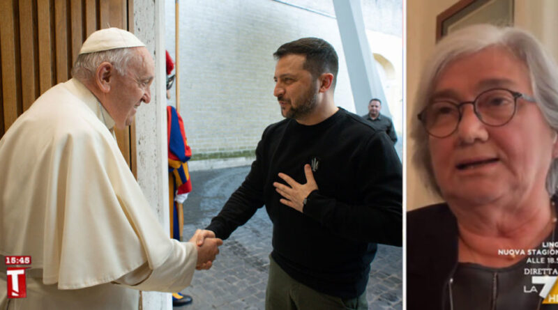 Bindi a La7: “Incontro tra Papa e Zelensky? Spero che il leader ucraino non abbia detto davvero che non vuole mediatori”. Frecciata alla Meloni