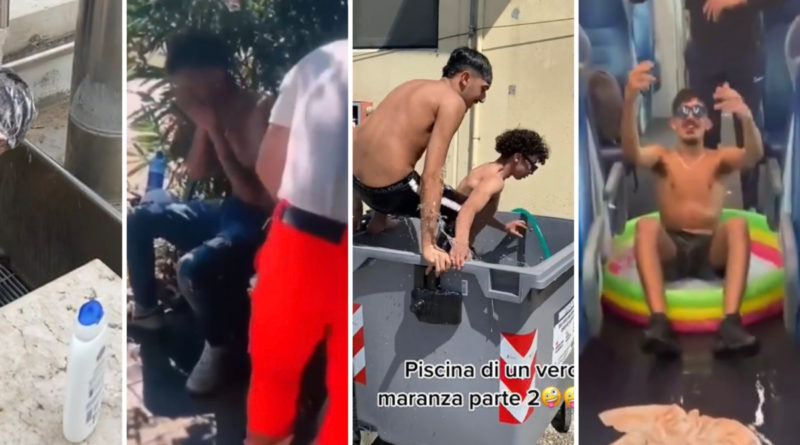 Cassonetti come piscine, docce in piazza e ambulanze come taxi: tutte le provocazioni dei giovani stranieri in Italia