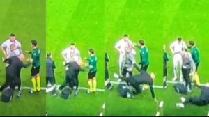 Pioli, caduto da ridere in Psg-Milan: il buffo incidente a bordo campo