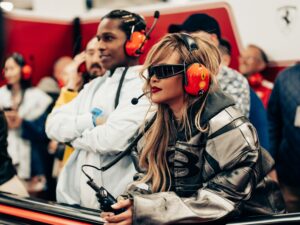 All’interno del garage Ferrari al Gran Premio di Las Vegas
