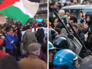 “Siete come i nazisti e i fascisti”. Piovono insulti sulle forze dell’ordine dai pro-Palestina