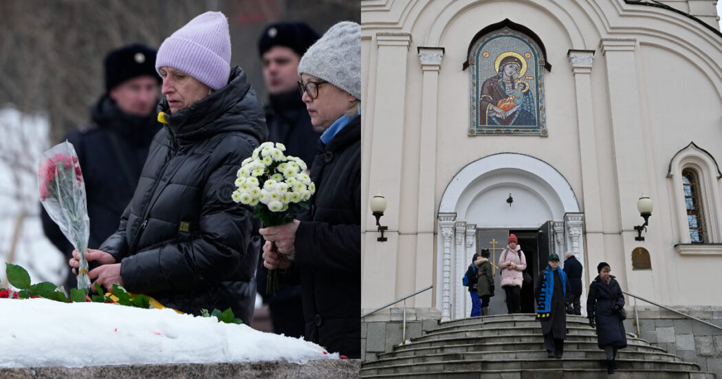 Folla di persone per i funerali di Navalny blindati dalla polizia: per il Cremlino partecipare è reato. E non si trovano carri funebri