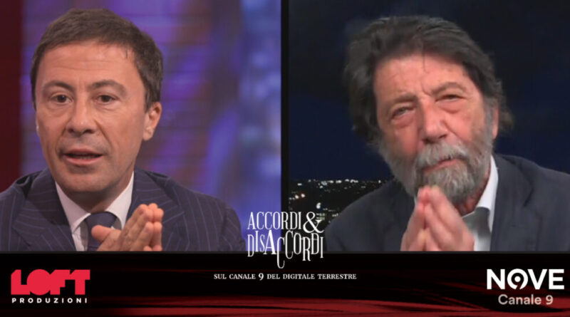 Bocchino (Nove): “Chi non vota lo fa perché la democrazia è solida”. Cacciari: “Ma come fai a dire queste putt…?”. E lascia lo studio