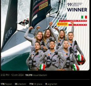 Luna Rossa vince con le donne, trionfo all’America’s Cup