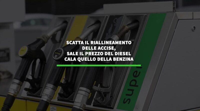 Riallineamento delle accise: sale il diesel, cala la benzina
