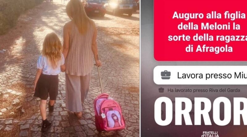 Il post della vergogna contro la figlia di Giorgia Meloni