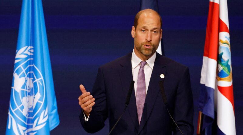 Il principe William pronuncia un discorso inquietante sull’impatto umano sugli oceani del mondo