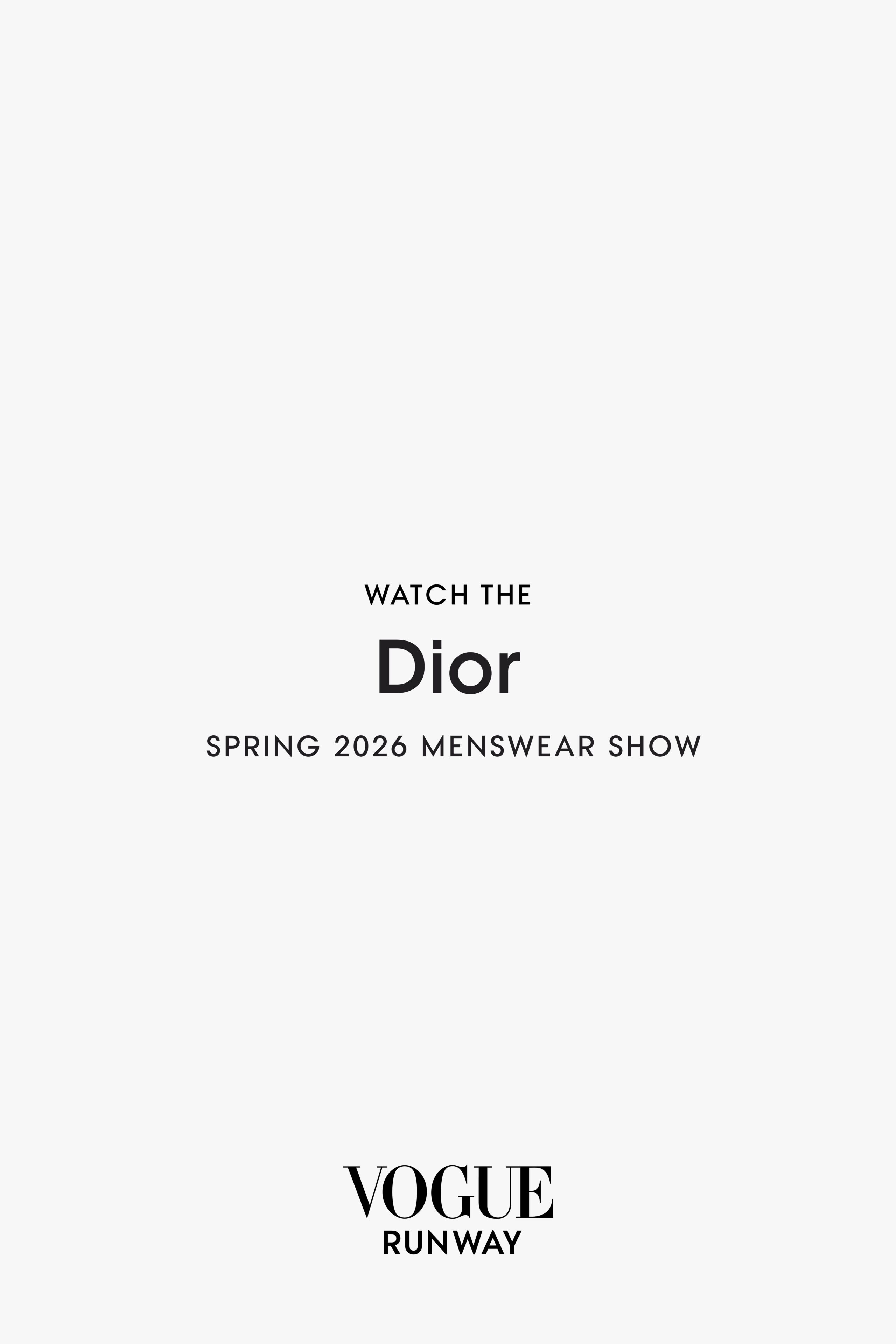 Dior Uomo Primavera 2026 Moda Uomo