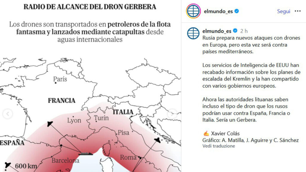 “La Russia pronta a sferrare attacchi con droni dal mare contro Italia, Francia e Spagna”. Crosetto: “L’allerta non trova conferma”
