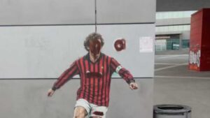 Casa Milan: vandalizzato il murale dedicato a Franco Baresi